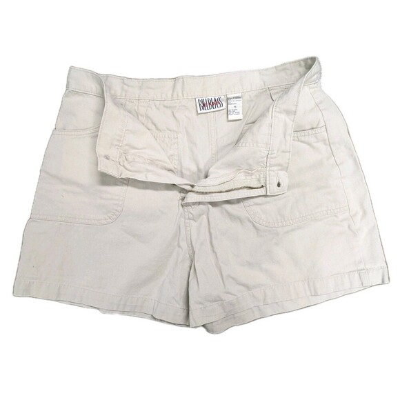 Vintage Bill Blass Cream Cotton 90s Mom Khaki High Waisted Shorts sz 16 - Picture 2 of 9